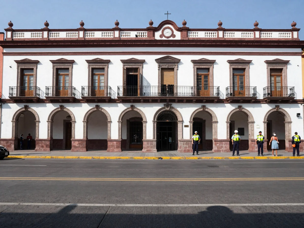 Authentic street photography in Mexico showing public architectur