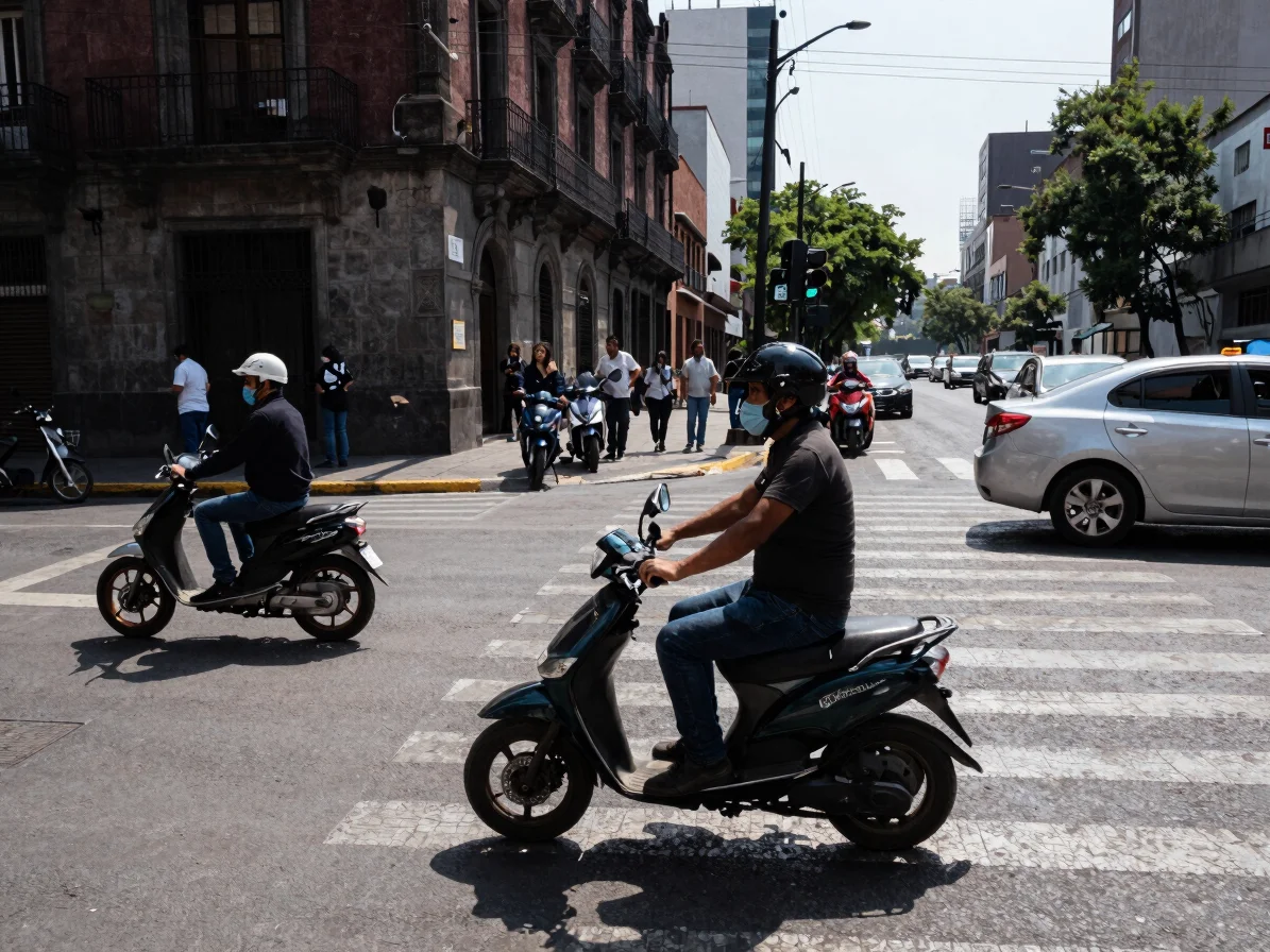 Documentary street photography of urban activity in Mexico city,